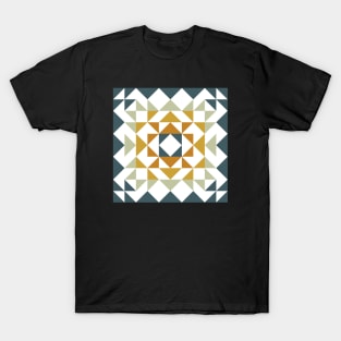 Geometric Quilt Shapes | Earthy Teal T-Shirt